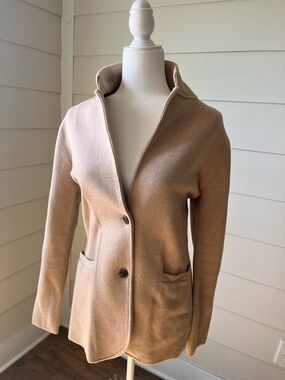J CREW Women’s Tan Knit Button Front Jacket